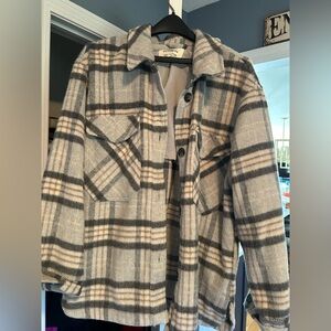 Ashley By 26 International Gray Plaid Shacket